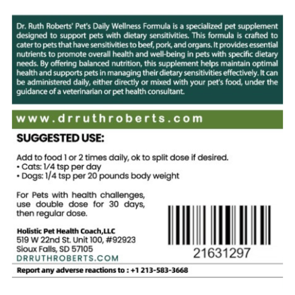 PRE-ORDER Daily Wellness Formula — Glandular-Free Multivitamin for Dogs & Cats with Beef, Pork, or Organ Sensitivities