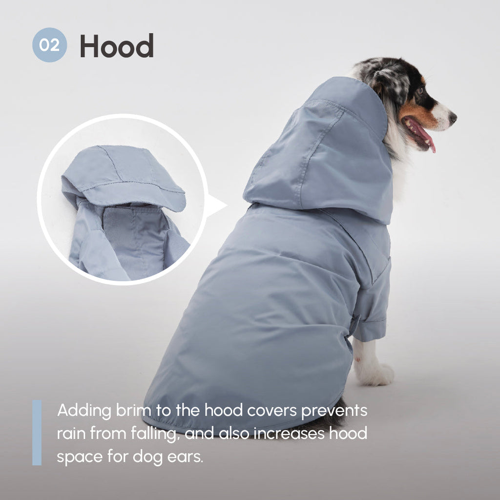 Tribeca adjustable velcro raincoat - Light Blue